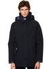 Blue Navy Blue Hooded Parka Jacket Voyager