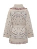 Bandana Jacquard Belted Cardigan