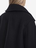 Black Double-Breasted Coat with Classic Wide Revers in Wool Woman