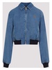 Logo-Embroidered Zip-Up Denim Jacket