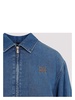 Logo-Embroidered Zip-Up Denim Jacket