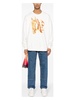 White Logo Print Hoodie