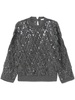 Dazzling Mesh Embroidery sweater in cashmere, mohair and alpaca