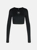 'YOGA' BLACK POLYAMIDE BLEND TOP