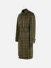 'CHECK' DARK GREEN COTTON TRENCH COAT