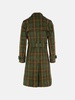 'CHECK' DARK GREEN COTTON TRENCH COAT