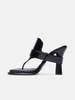'BAY' BLACK LEATHER SANDALS