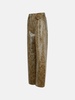 BROWN RECYCLED LEATHER BLEND TROUSERS