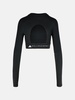'YOGA' BLACK POLYAMIDE BLEND TOP