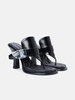 'BAY' BLACK LEATHER SANDALS