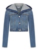 Alaia Women Denim Crop Hooded Jacket