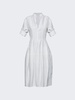 Bottega Veneta Women Fluid Linen Midi Dress Chalk White
