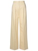 The Andamane 'Nathalie' Ivory Wool Blend Trousers Women