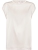 Brunello Cucinelli Women Stretch Silk Satin T-Shirt With Monili