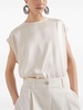Brunello Cucinelli Women Stretch Silk Satin T-Shirt With Monili