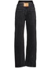Slit hem jeans w/ mesh underwear