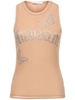 Crystal logo tulle tank top