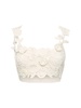 Floral macramé cotton blend crop top