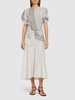 Gathered-waist midi dress