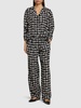 Aiden houndstooth viscose straight pants