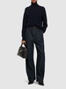 Cropped cashmere turtleneck sweater