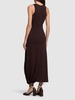 Silk viscose interlock twisted hem dress