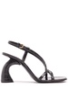 95mm Metallic leather sandals