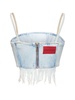 Fringed denim bustier