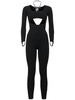 Sculpting jersey cut-out jumpsuit