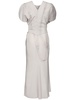 Gathered-waist midi dress