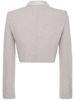 Sequined tweed cropped jacket w/ collar