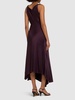 Draped crepe satin midi dress