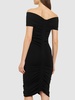Off-the-shoulder ruched mini dress