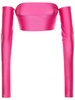 Lexi off-shoulder shiny lycra crop top