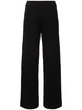Chunky knit cotton blend wide pants