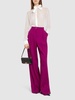Stretch wool wide pants