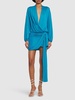 Draped viscose jersey mini dress w/bow