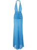 Draped viscose long halter dress