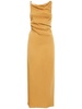 Stretch viscose draped backless dress
