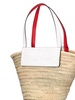 Large Loubishore straw & leather tote