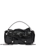 Multipocket crinkled leather bag