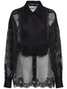 Silk blend organza & lace shirt