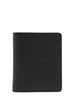 Grained leather clip wallet