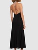 Viscose knit halter neck long dress