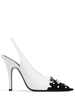 105mm Fiona leather slingback heels