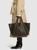 Midi leather tote bag