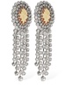 Rose cameo earrings w/ crystal fringes