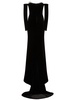 Off-shoulder velvet maxi dress