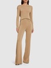 Jersey & lurex high rise pants