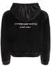 Cropped zip up cotton hoodie